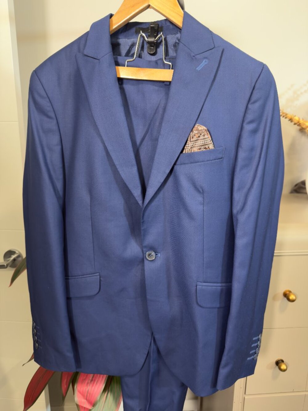 Alberto Silver Modern Classic Deep Blue/Blue  Suit – 40